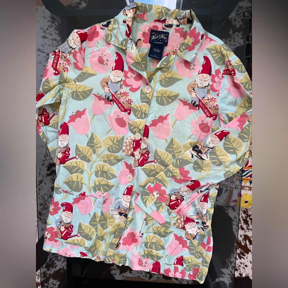 Nick & Nora Gnome Sleep Shirt - Long Sleeve | Sz: S